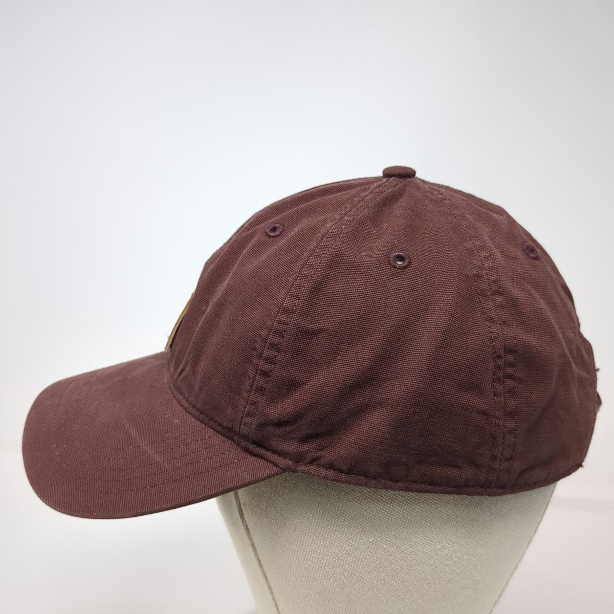 Carhartt Baseball Cap Brown One Size Hat Leather Patch Logo Strapback Canvas