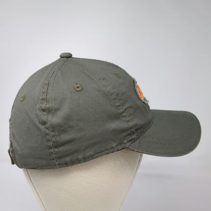 Cabela's Baseball Cap Green Orange One Size Strapback Distressed Patch Logo Hat