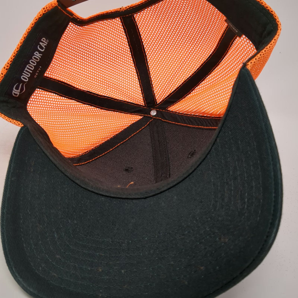 Outdoor Cap Trucker Hat Black Orange One Size Mesh Snapback JMAC Resources Work