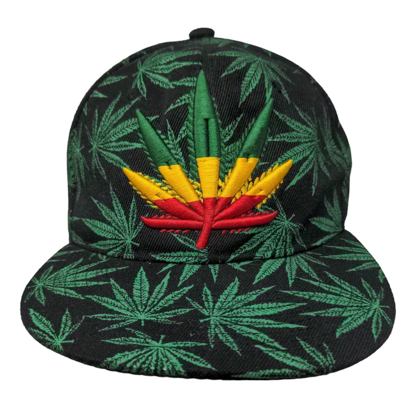 Marijuana Cannabis Weed Snapback Hat Multi One Size Embroidered Adjustable