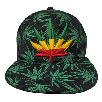 Marijuana Cannabis Weed Snapback Hat Multi One Size Embroidered Adjustable