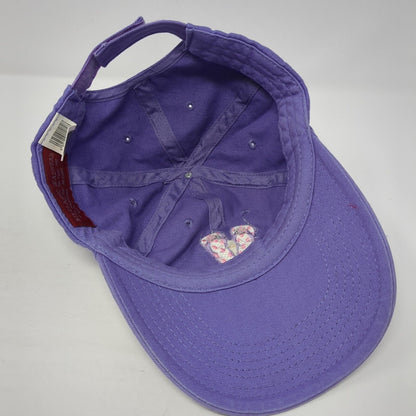 Hutchinson Island Strapback Hat Purple One Size Embroidered Flip Flops
