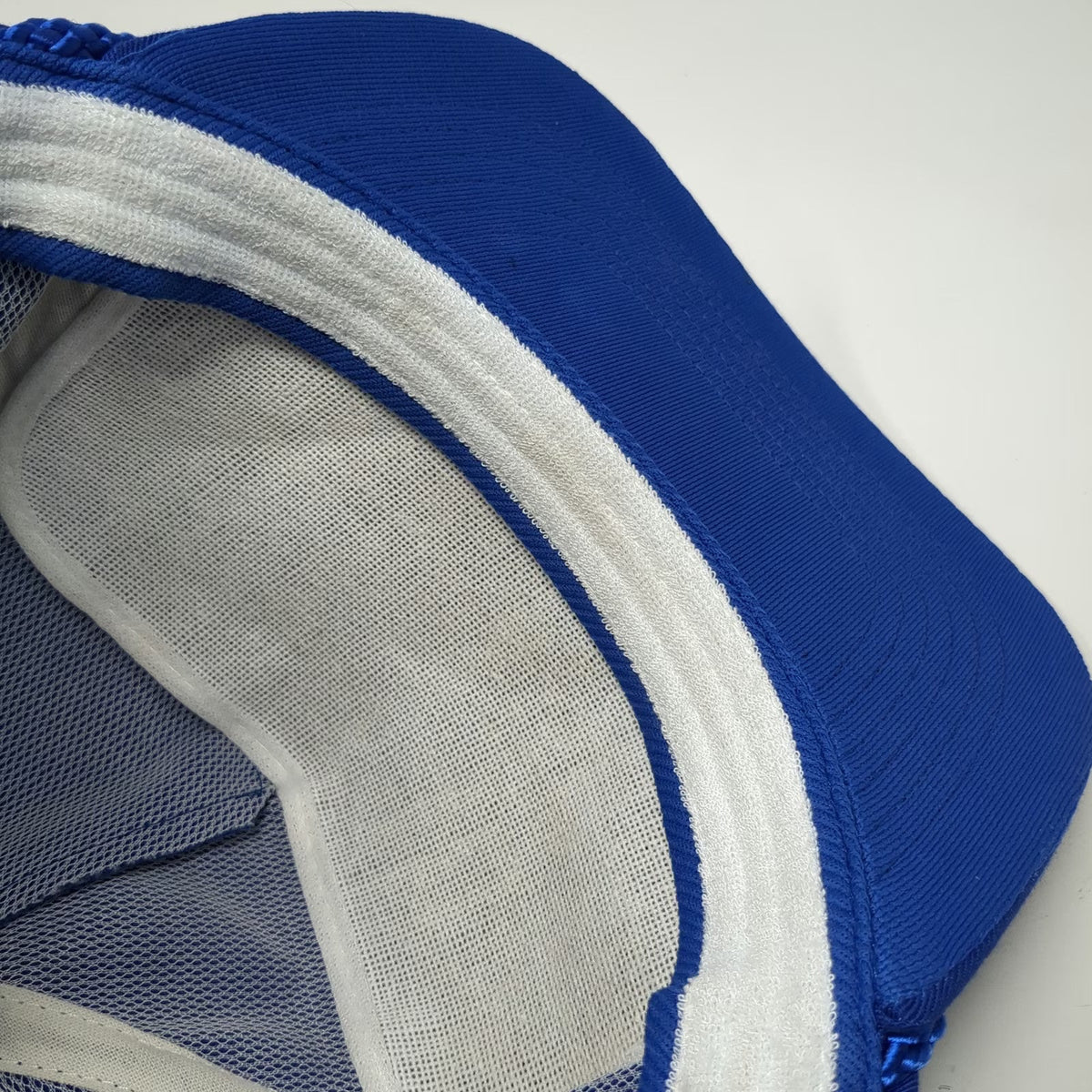 San Sun 5 Panel Hat Blue OS Ford Ogallala Motors Rope Leather Strapback Vintage