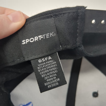 Sport-Tek Snapback Hat Black One Size Adjustable Embroidered 6 Panel Yupoong