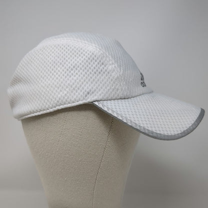 Adidas Baseball Cap White One Size Mesh Climacool Reflective Silver Logo Hat