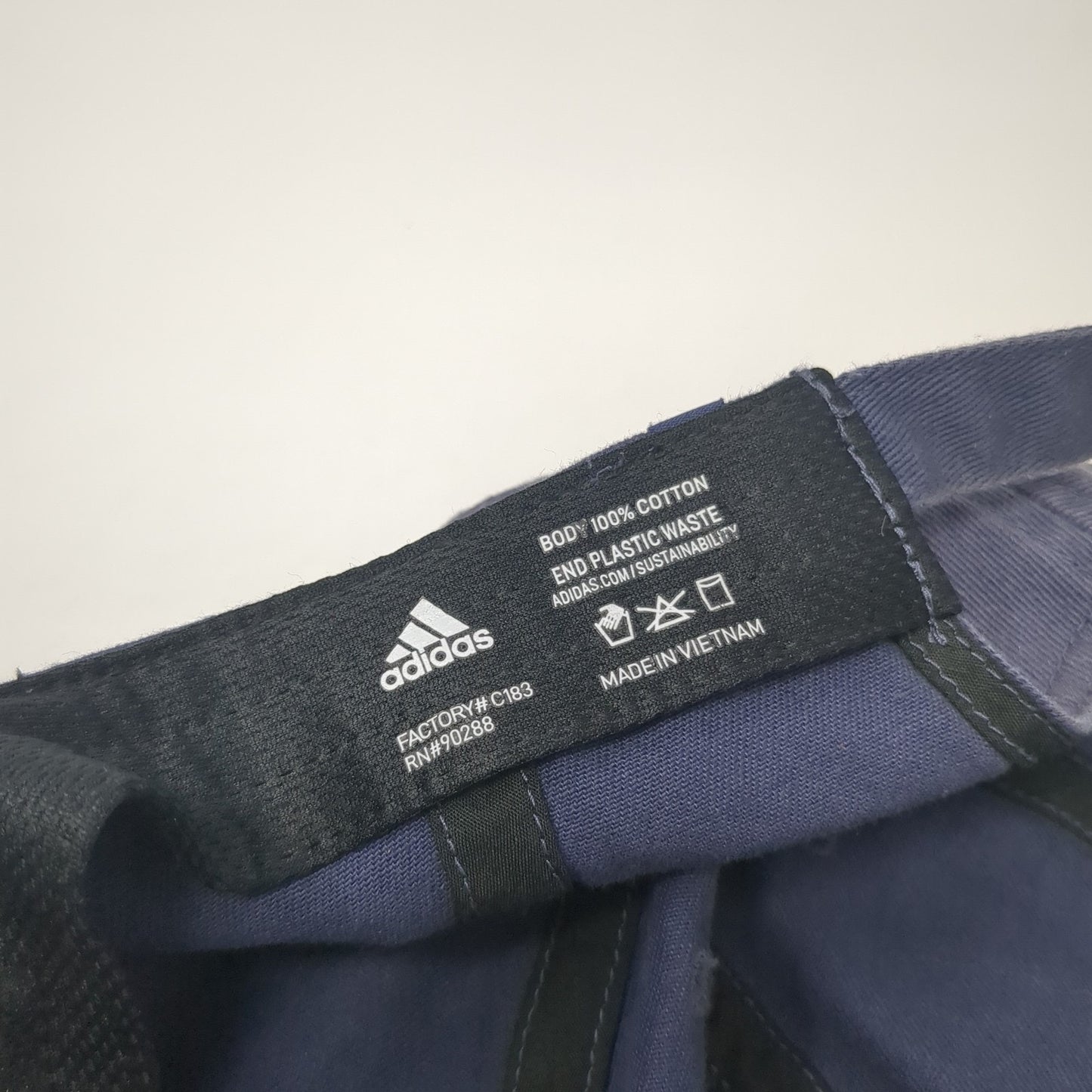 Adidas Slideback Hat Blue One Size Adjustable Embroidered 6 Panel Cotton