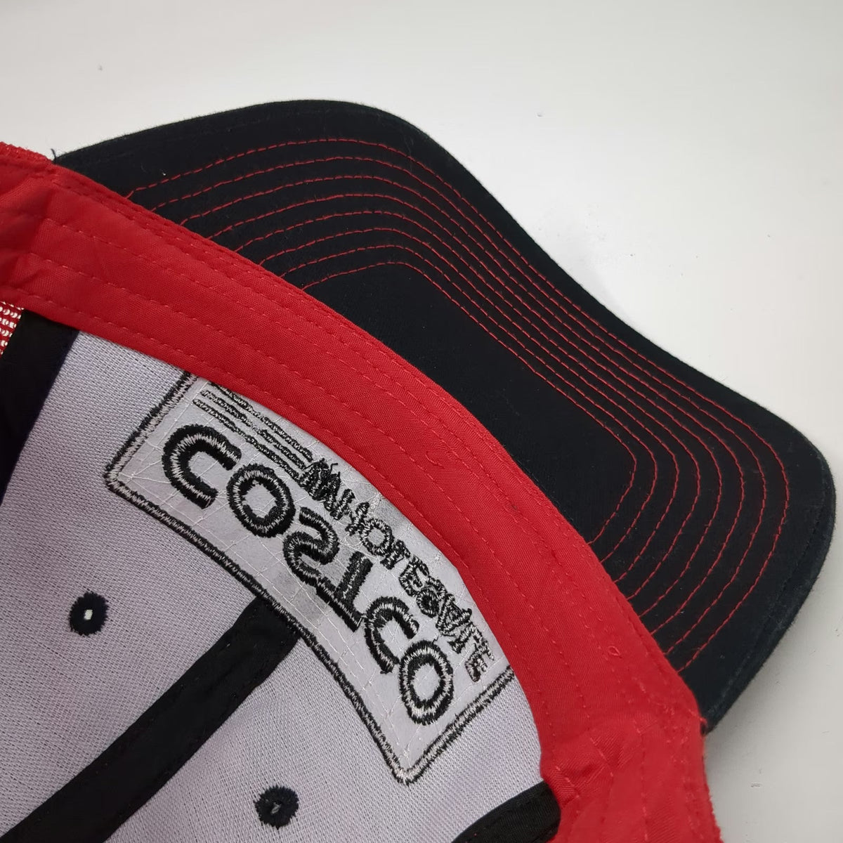 Bamko Costco Wholesale Trucker Hat Black Red One Size Mesh Snapback Stitch