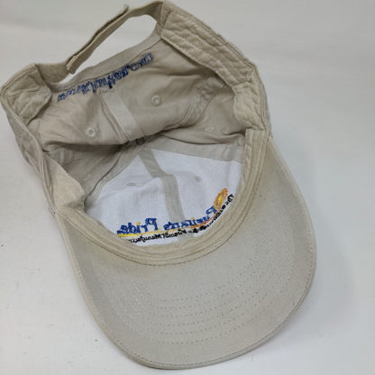 Puritan's Pride Strapback Hat Tan OSFA Embroidered Adjustable 6 Panel
