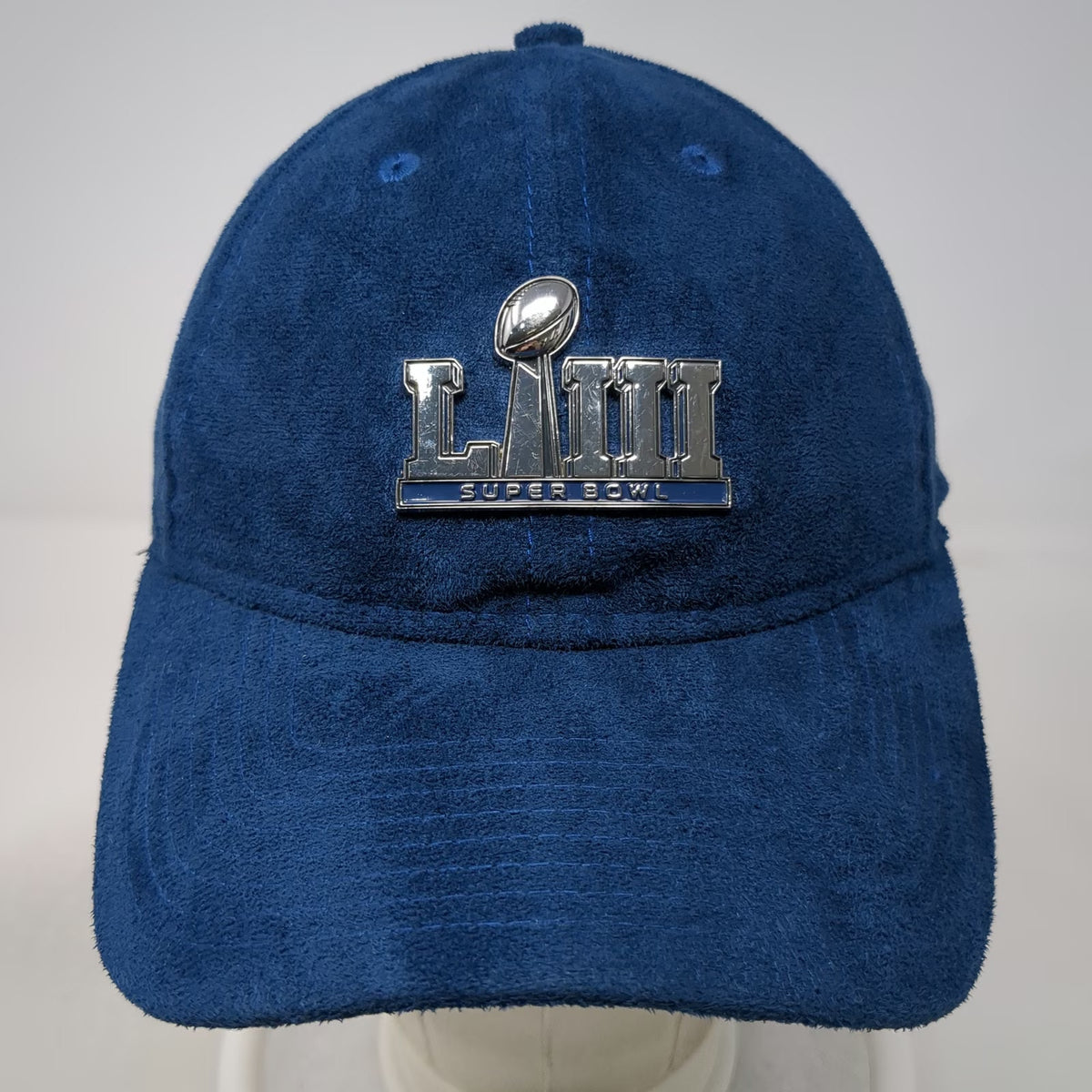 NFL Super Bowl LIII New Era Cap Blue One Size Suede Logo Hat Slideback 9TWENTY