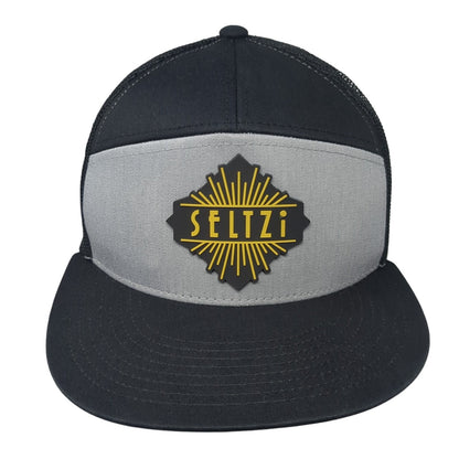 Seltzi Snapback Trucker Hat Black One Size Adjustable Mesh Back Decky