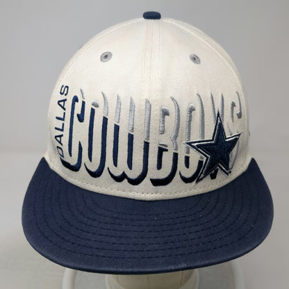 New Era Dallas Cowboys NFL Snapback Hat White Blue Size L Flat Brim Green Under