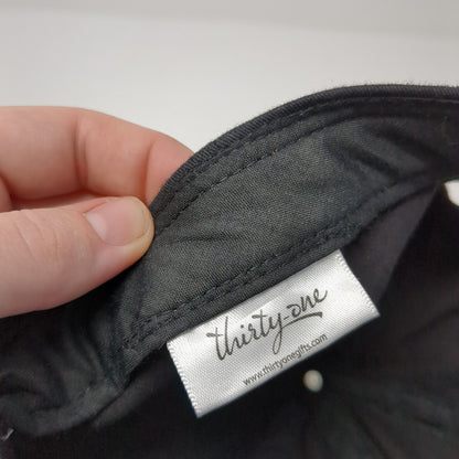 Thirty-One Slideback Hat Black One Size Adjustable Embroidered Vented Holes