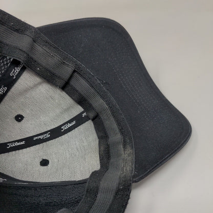 Titleist FJ Pro V1 Fitted Hat Black Medium-Large Embroidered Breathable