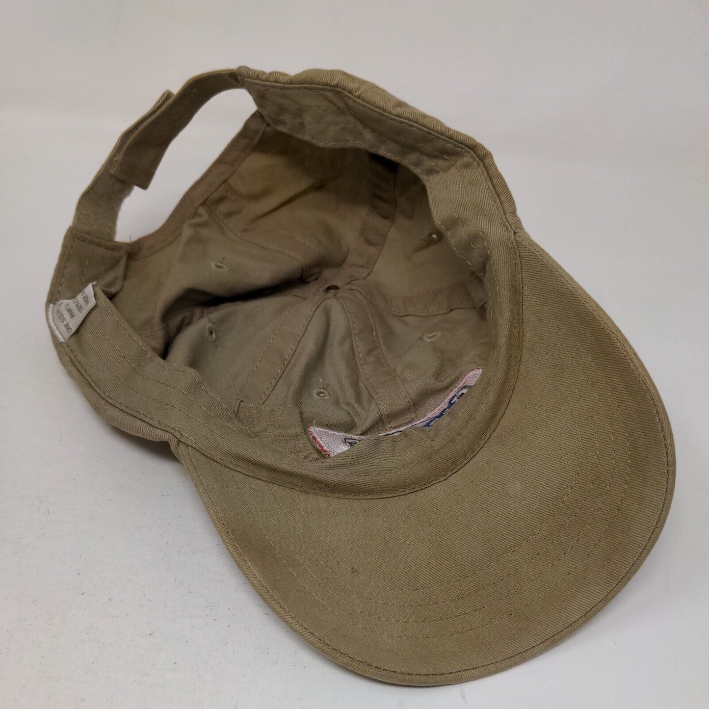 RaceTrac Strapback Hat Tan OSFA Embroidered Adjustable 6 Panel