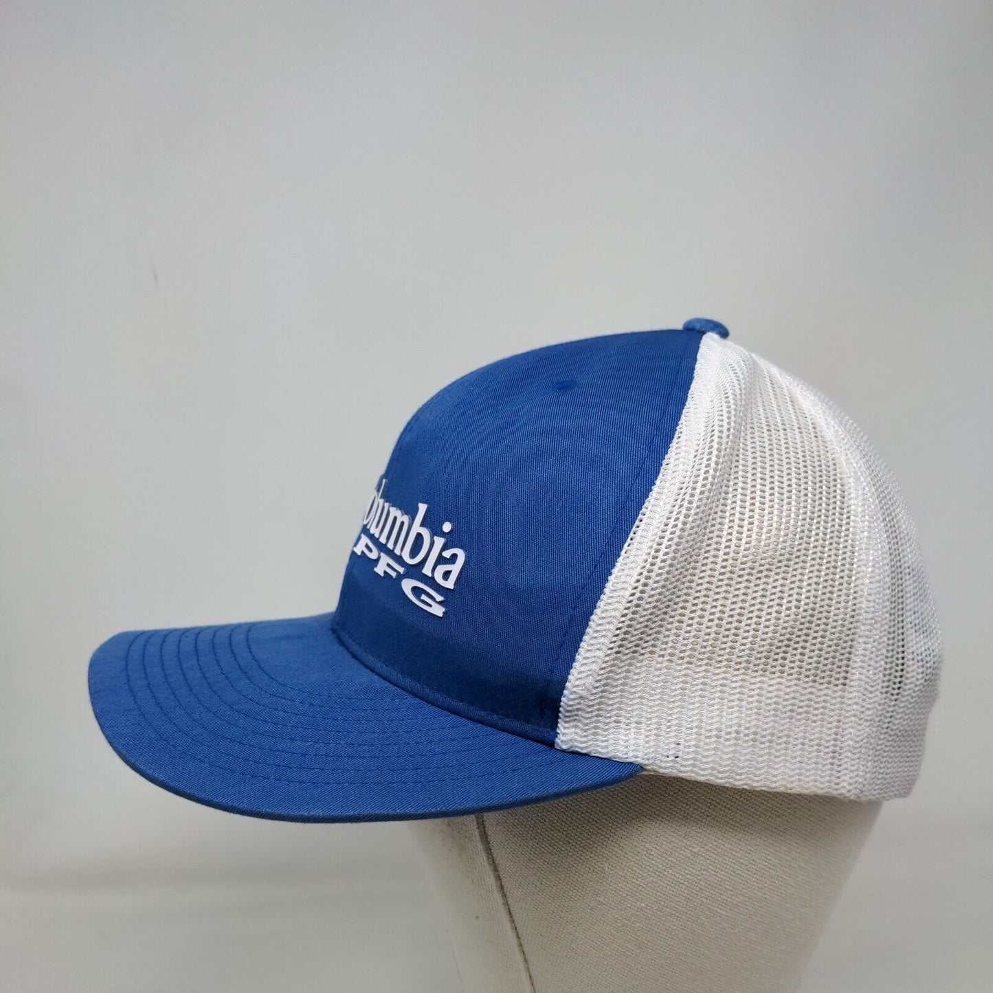 Columbia PFG Snapback Trucker Hat Blue One Size Adjustable Mesh Back 6 Panel