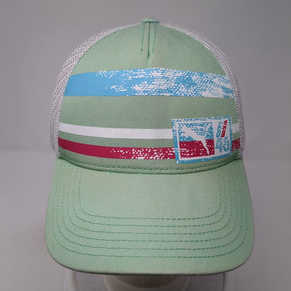 PUMA Snapback Trucker Hat Green One Size Adjustable Striped Mesh Back