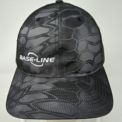 Richardson Trucker Hat Gray One Size Camo Base Line Snapback Mesh Polyester Cap