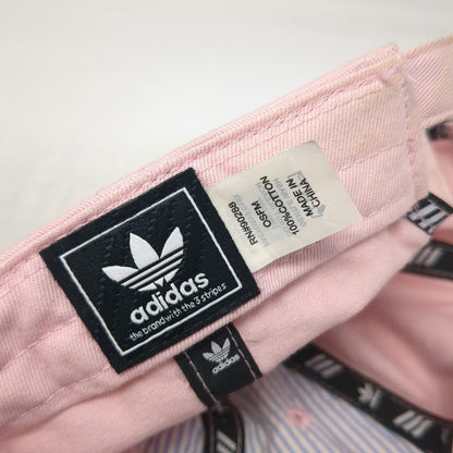 Adidas Baseball Cap Pink One Size Trefoil Logo Slideback Cotton Curved Brim Hat