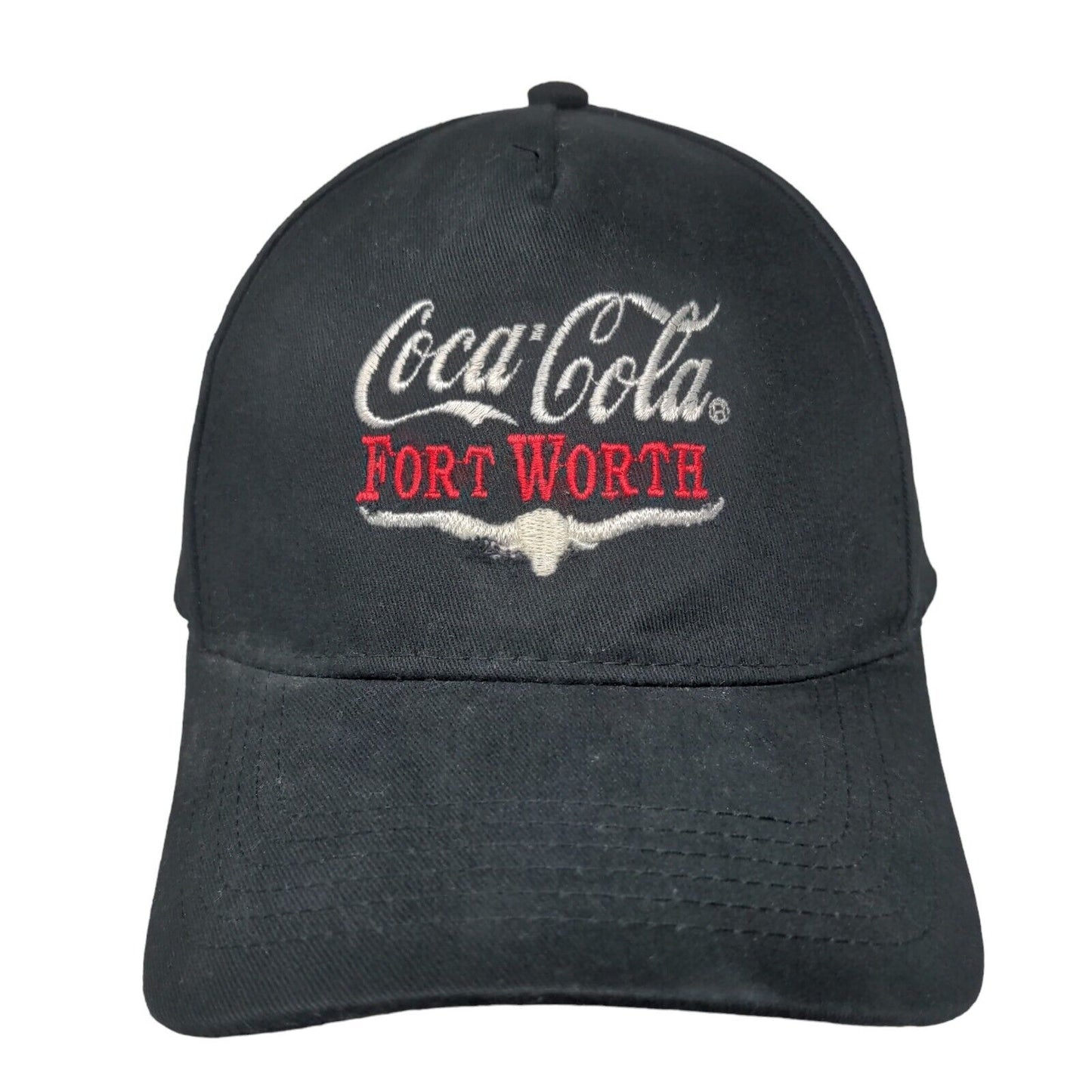 Coca-Cola Fort Worth Slideback Hat Black One Size Adjustable Embroidered BIG X