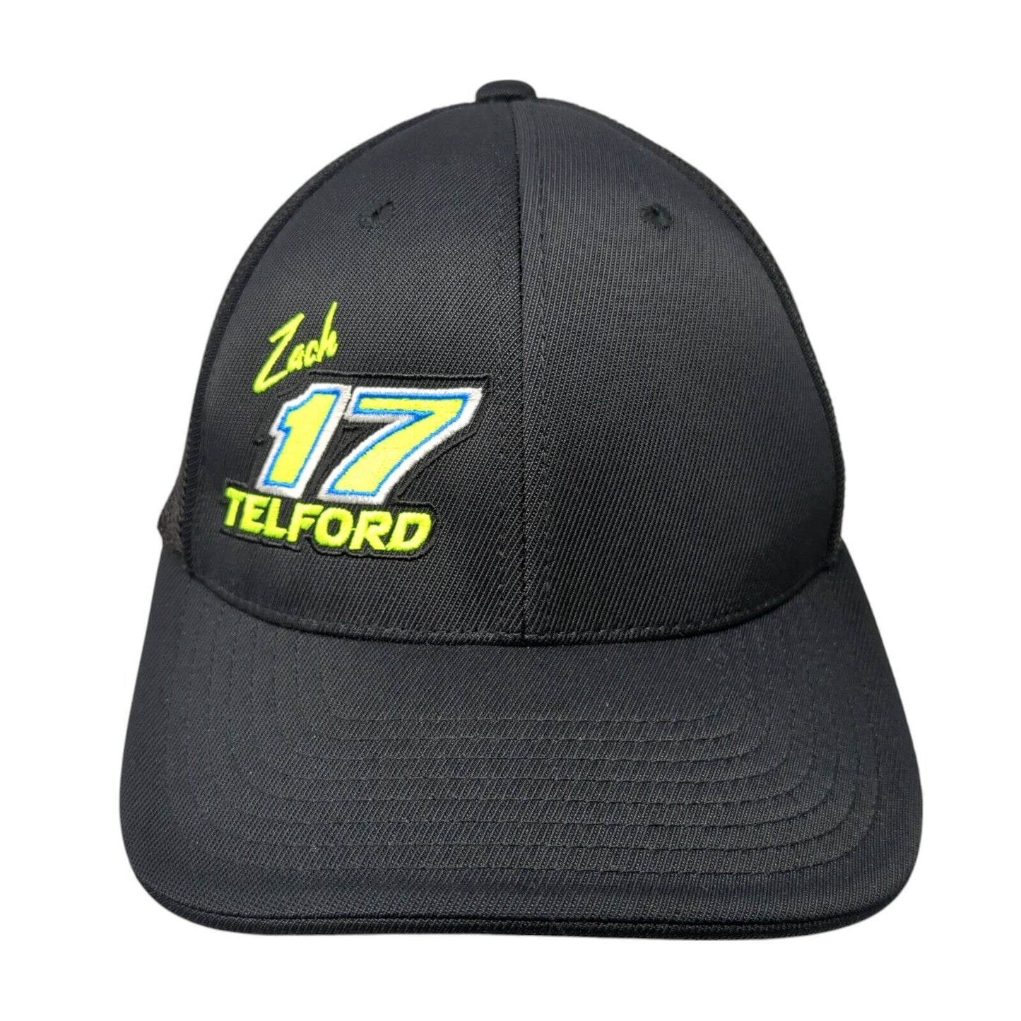 Zack Telford 17 Fitted Trucker Hat Black 6 7/8-7 3/8 Flexfit Embroidered Mesh