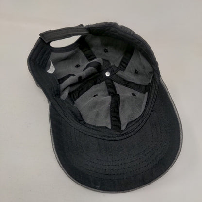 Unbranded Strapback Hat Gray Black Soot OSFM Adjustable 6 Panel Blank