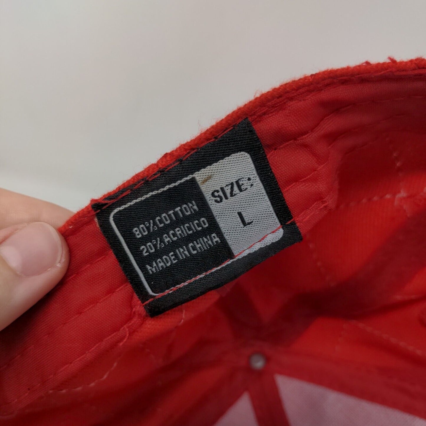 New York YWK 59 Size Fitted Hat Red Large Embroidered Vented Holes
