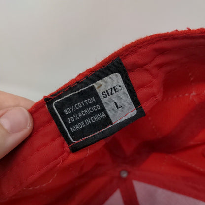 New York YWK 59 Size Fitted Hat Red Large Embroidered Vented Holes
