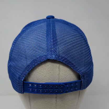 Unbranded Strapback Trucker Hat Blue One Size Adjustable Mesh Back Blank