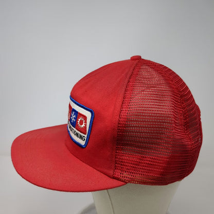 Coleman Heating Air Conditioning Red OSFM Trucker Hat Snapback Mesh USA Patch