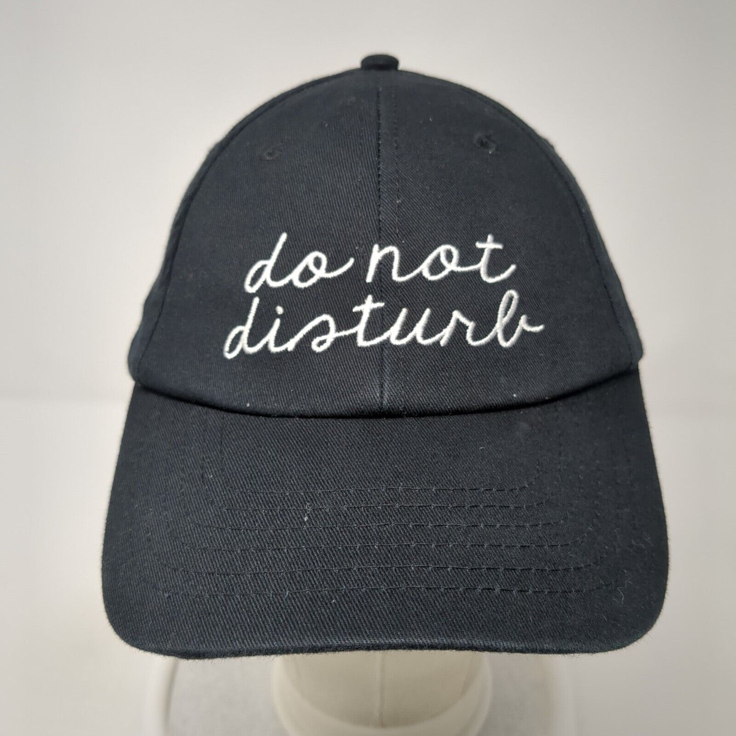 Do Not Disturb Strapback Hat Black One Size Adjustable Embroidered