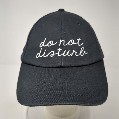 Do Not Disturb Strapback Hat Black One Size Adjustable Embroidered