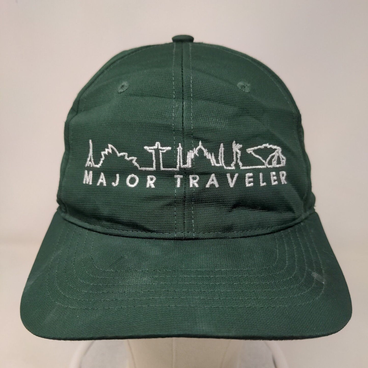 Major Traveler Strapback Hat Green One Size Embroidered Richardson