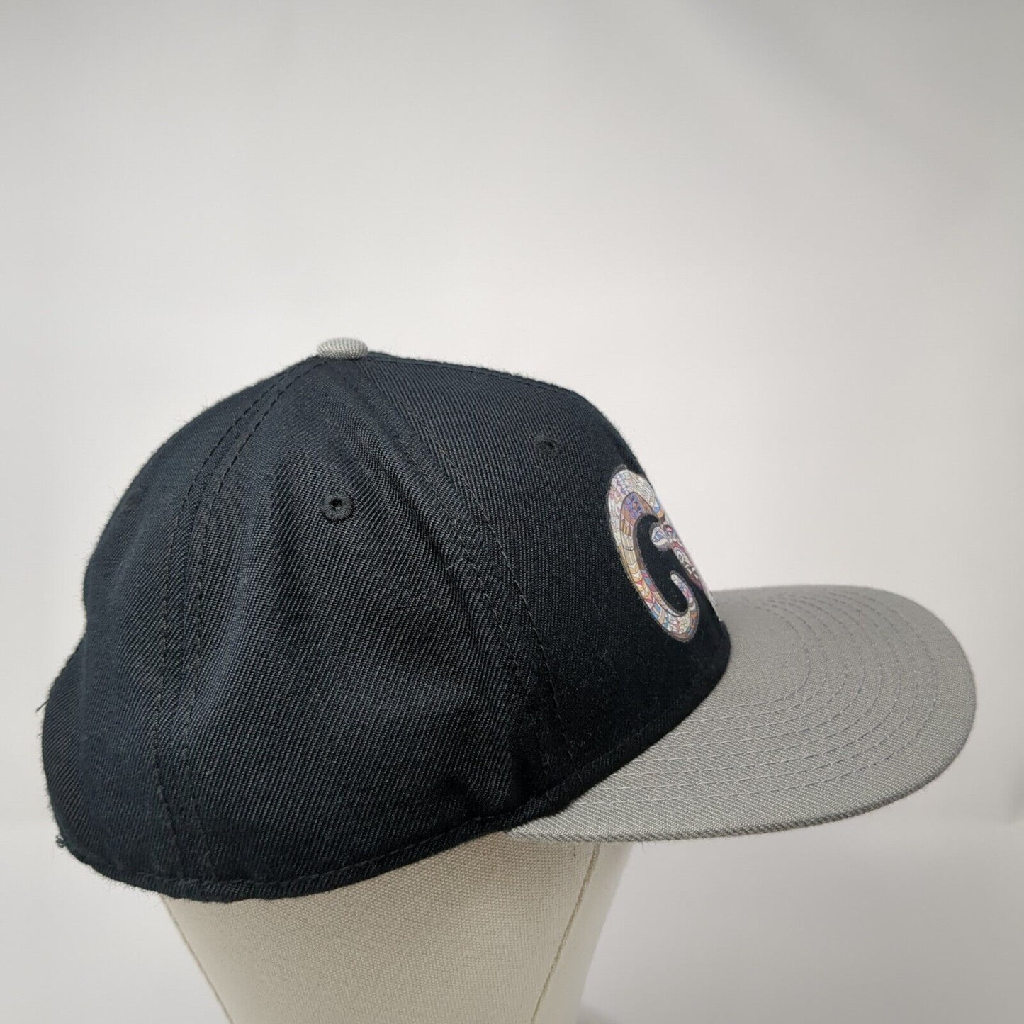 Otto Snapback Hat Black One Size Adjustable Big Horn Colorblock 6 Panel