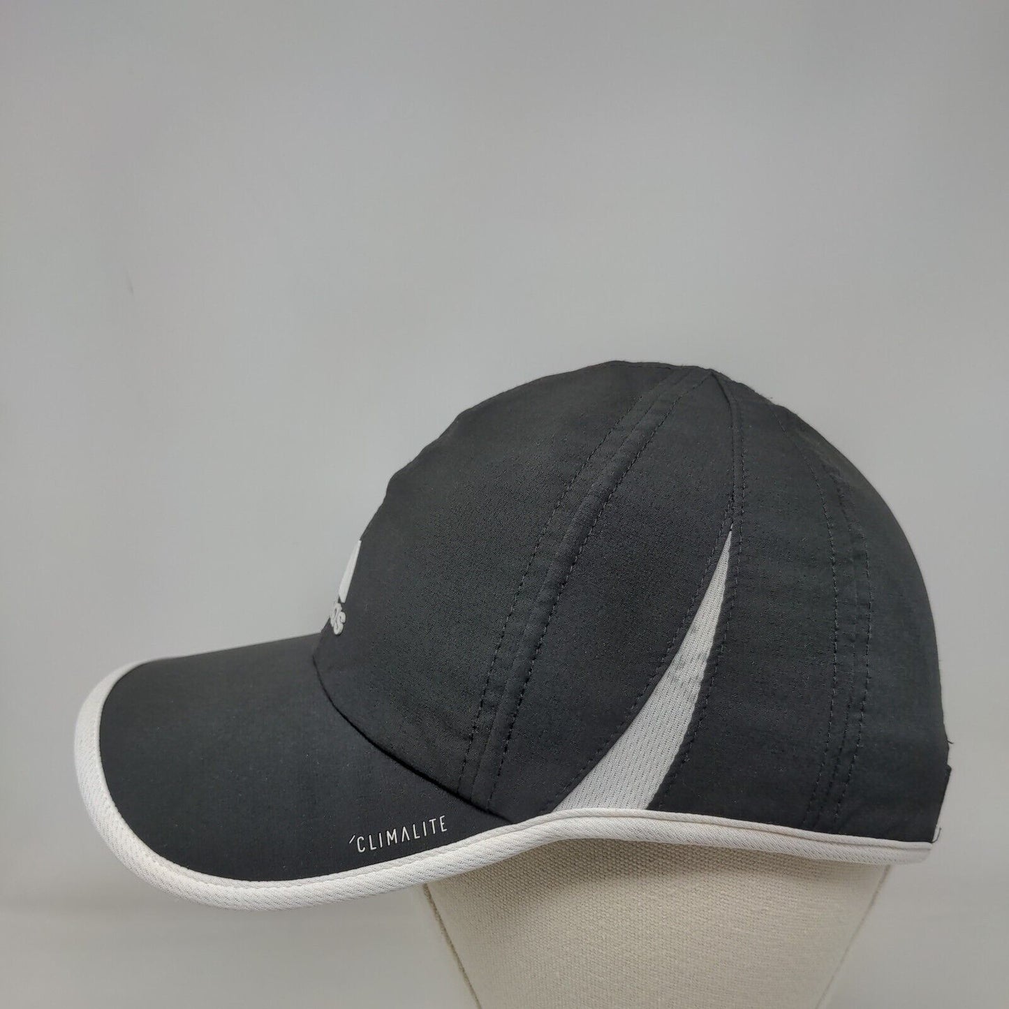 Adidas 3 Stripes Climalite Strapback Hat Gray One Size Adjustable