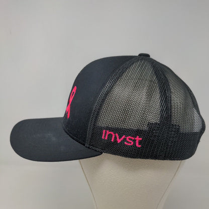 Pacific Headwear Men's Snapback Mesh Back Hat Black Embroidered ADU Outing Logo