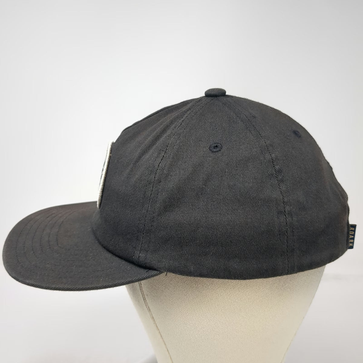 Roark 5 Panel Black Hat One Size Seek and Explore Cotton Spandex Slideback Patch