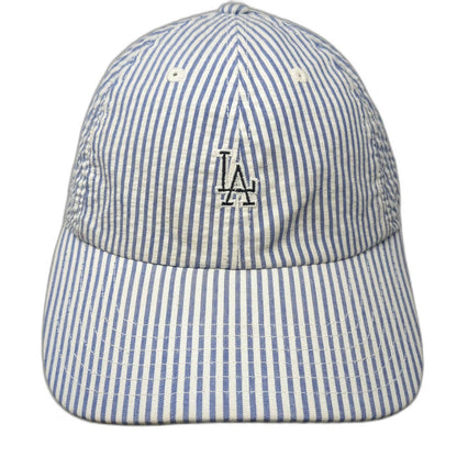 American Needle LA Dodgers MLB Baseball Cap Blue White One Size Seersucker Hat