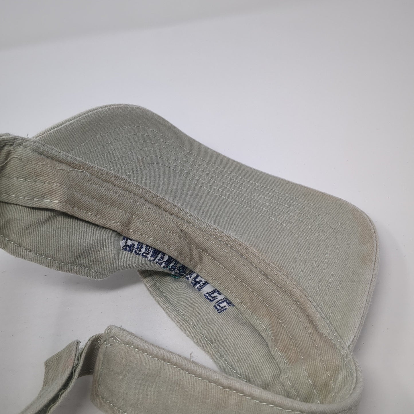 Sunny Isles Sun Visor Hat Beige One Size Adjustable Strap Embroidered Kaufman