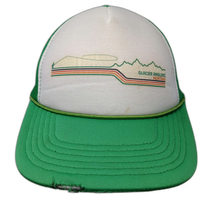 Ouray Trucker Hat Green White One Size Glacier Anglers Montana Fishing Snapback