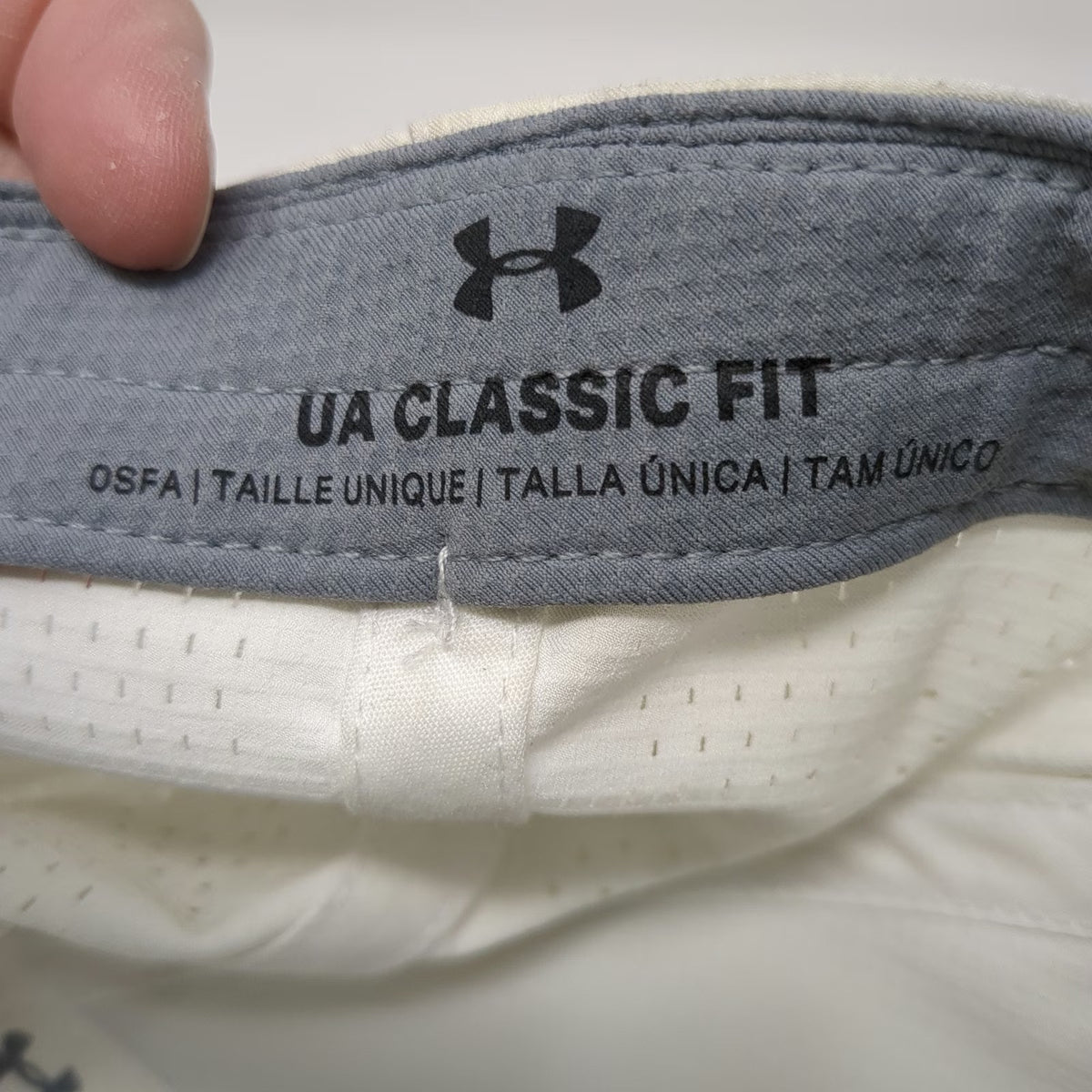 Under Armour Baseball Cap White One Size Strapback UA Golf Hat Breathable Logo