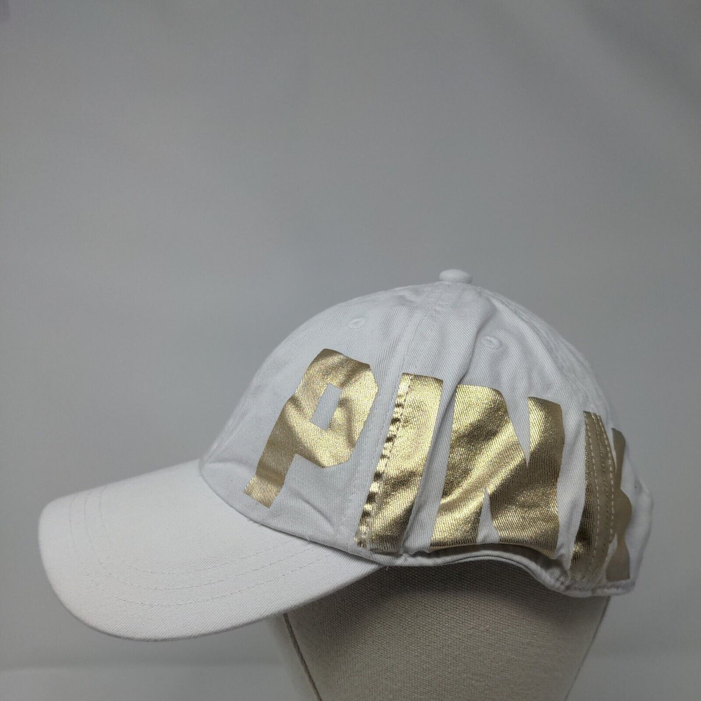 PINK Snapback Hat White OSFA Adjustable 6 Panel Victoria's Secret