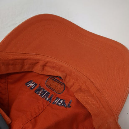 Old Navy Baseball Cap Orange M Athletics Dep't 2001 Cotton Slideback Hat Logo