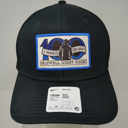 Nike Caldwell Night Rodeo 100th Anniversary Trucker Hat Black OSFM Snapback Mesh