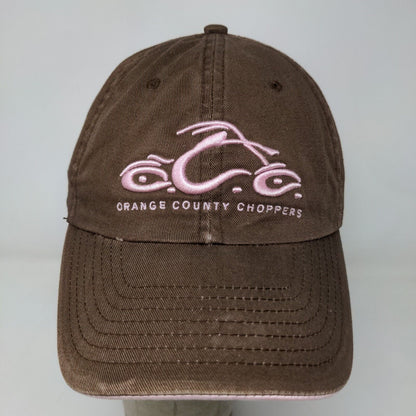 Orange County Choppers Women's Strapback Hat Brown Pink OSFA Embroidered Logo