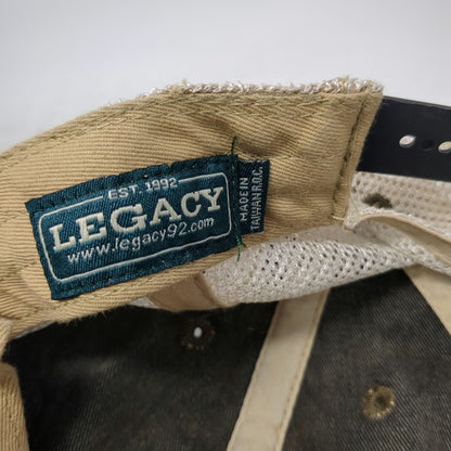 Legacy Trucker Hat Gray Beige Blue Yellow One Size Mountain Patch Snapback
