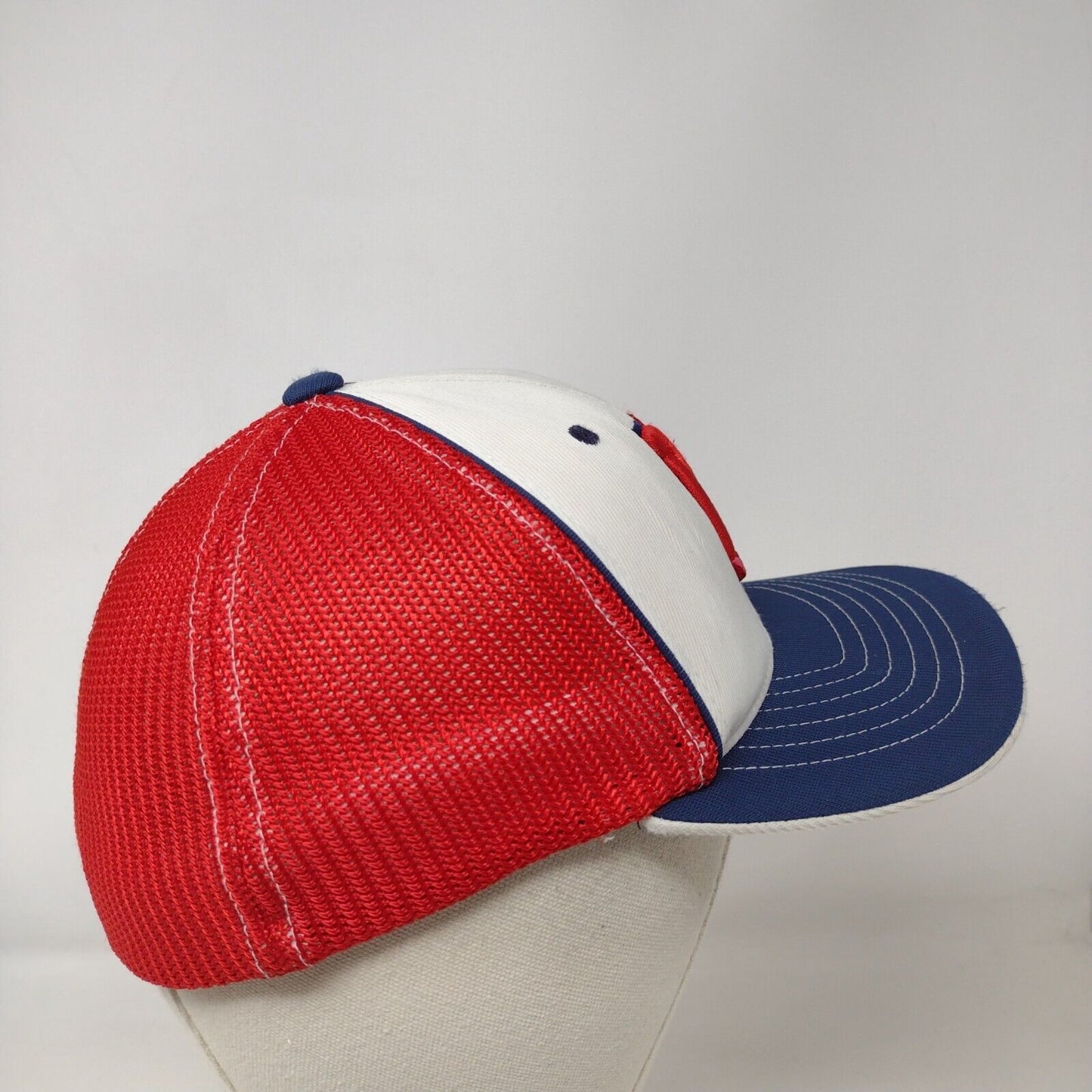Letter N Fitted Trucker Hat Multi Youth 6 3/8-6 7/8 Mesh Back Colorblock