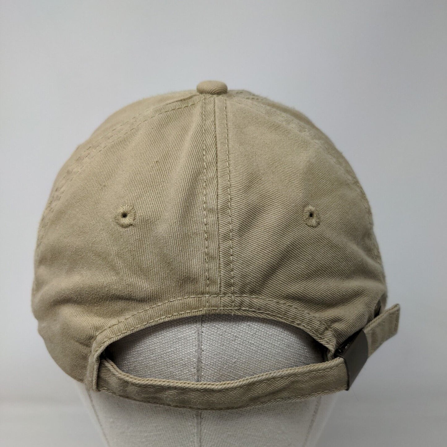Unbranded Slideback Hat Tan One Size Adjustable Vented Holes 6 Panel Blank