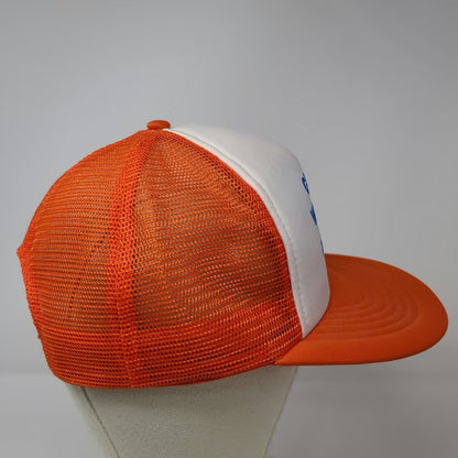 AHS Trucker Hat Orange White 7 5/8 Great Western Aeroplane Factory Mesh Back