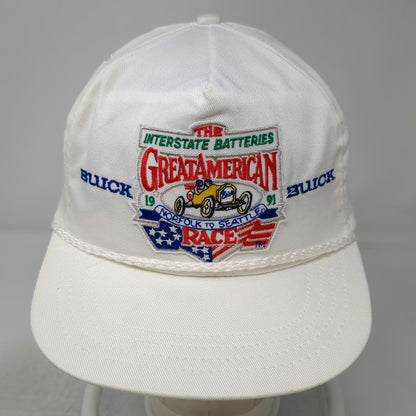 Great Race Ltd 5 Panel White OS Great American Race 1991 Buick Rope Hat Vintage