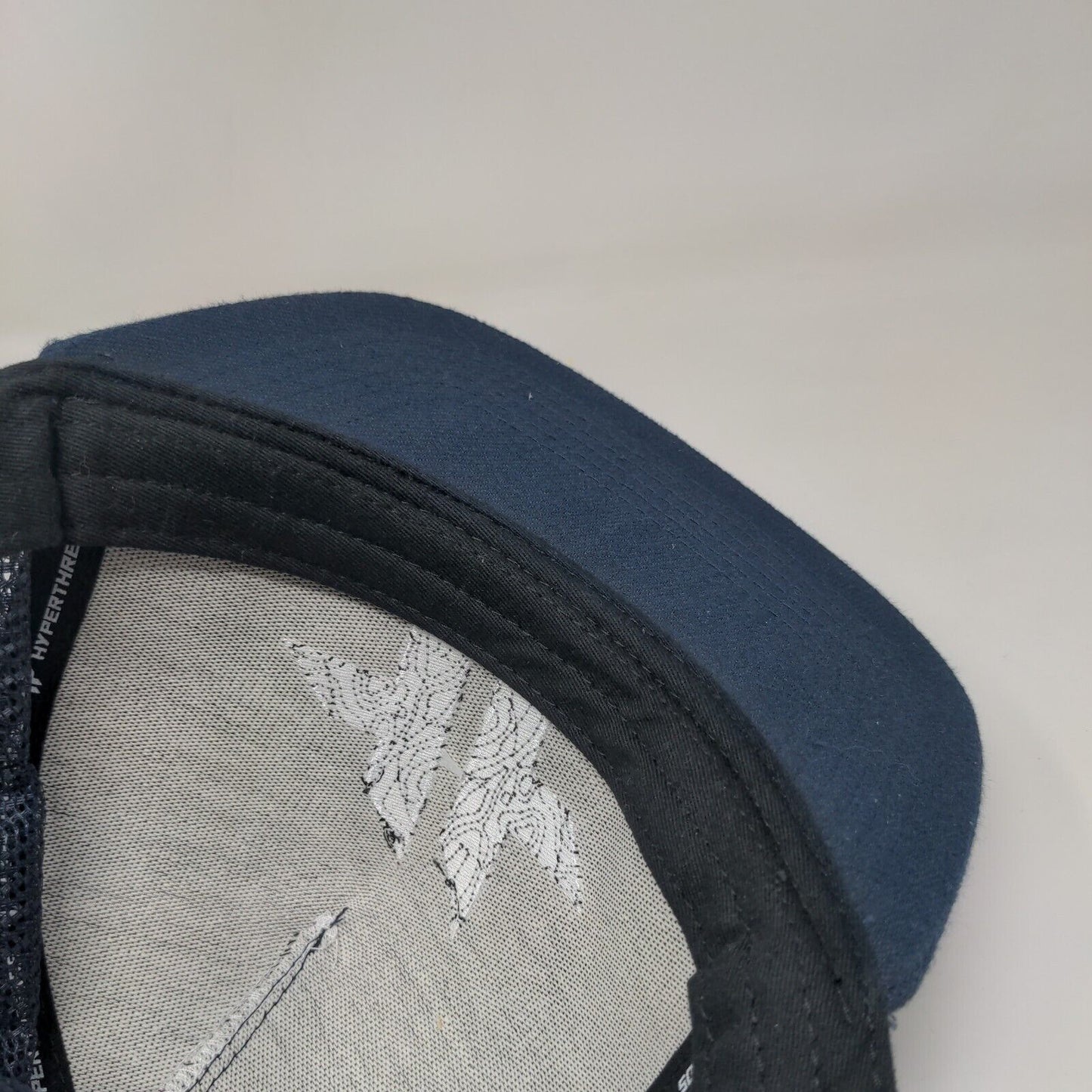 Hyperthreads Snapback Mesh Back Trucker Hat Blue One Size Embroidered